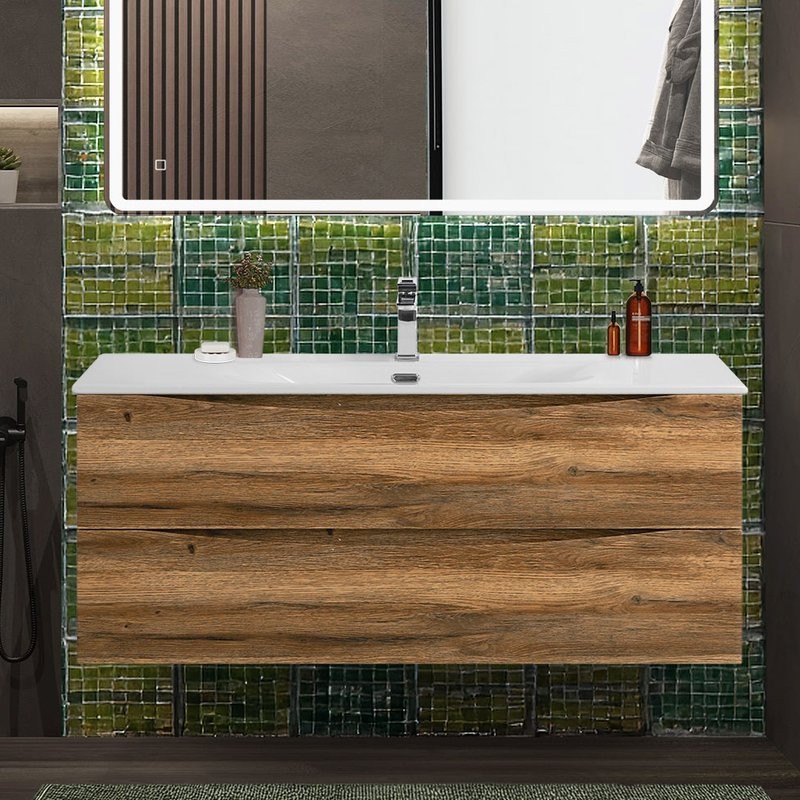 Тумба с раковиной BelBagno Marino-cer-n 120 подвесная, rovere rustico
