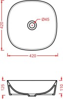 Накладная раковина ArtCeram Ghost GHL001 42 см