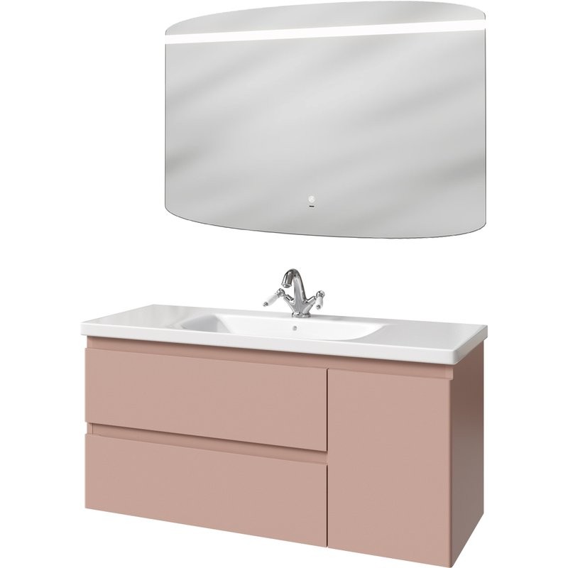 Мебель для ванной комнаты Caprigo Forte 120 R подвесная, пудра