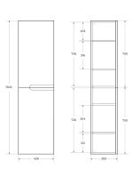 Шкаф-пенал для ванной Cezares Duet-n 40 подвесной, жемчужный зеленый