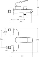Смеситель для ванны с душем BelBagno Due VASM-CRM хром