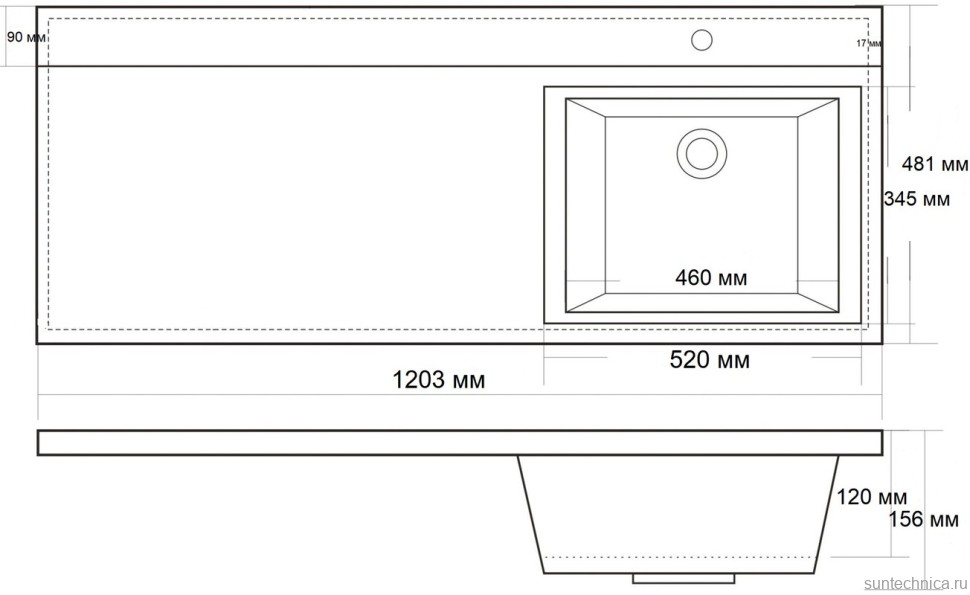 Раковина над стиральной машиной BelBagno BB1200/480-LV-MR-R