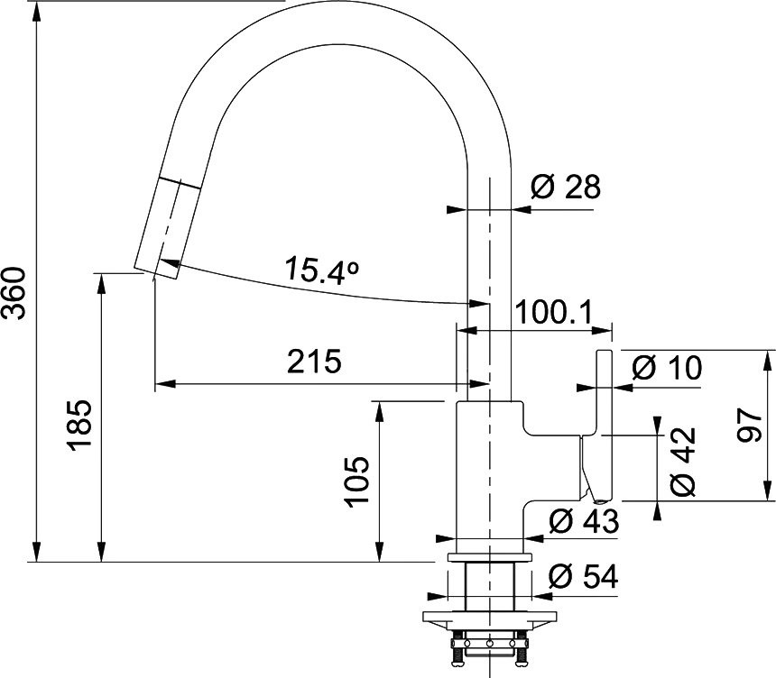 Смеситель для кухни Franke Lina 115.0626.053 черный матовый