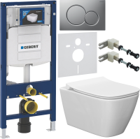 Комплект Унитаз подвесной Ideal Standard I Life B T461401 безободковый, euro white + Крышка T500301 с микролифтом + Инсталляция Geberit Duofix UP 320 111.300.00.5 + Кнопка Sigma 01 115.770.JQ.5 лакированная, матовый хром + Крепления 111.815.00.1 к стене +
