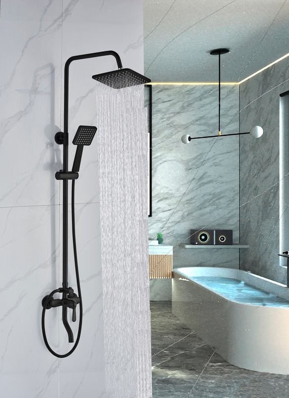 Душевая стойка BOCH MANN Eco Quadro Black BM8427 черная