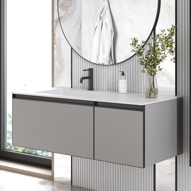 Тумба под раковину без столешницы Armadi Art Quatro 2 120 luna, профиль anthracite