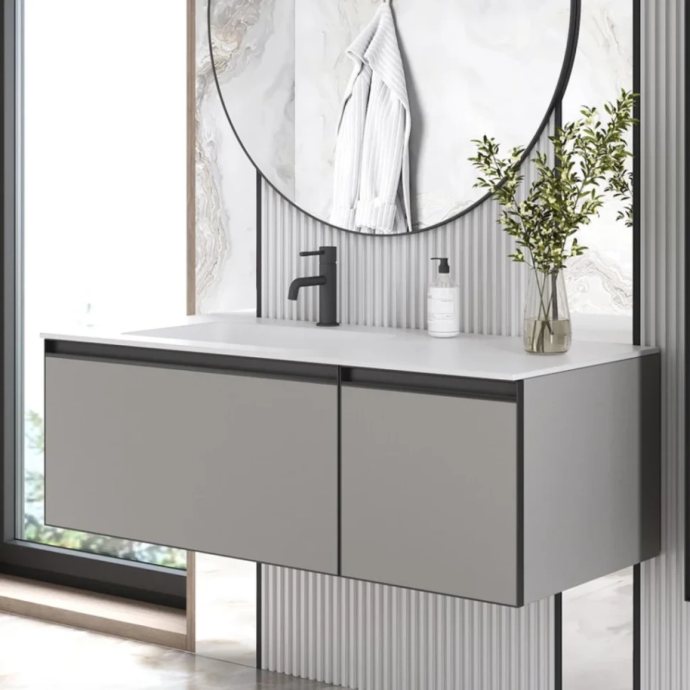 Тумба под раковину без столешницы Armadi Art Quatro 2 120 luna, профиль anthracite