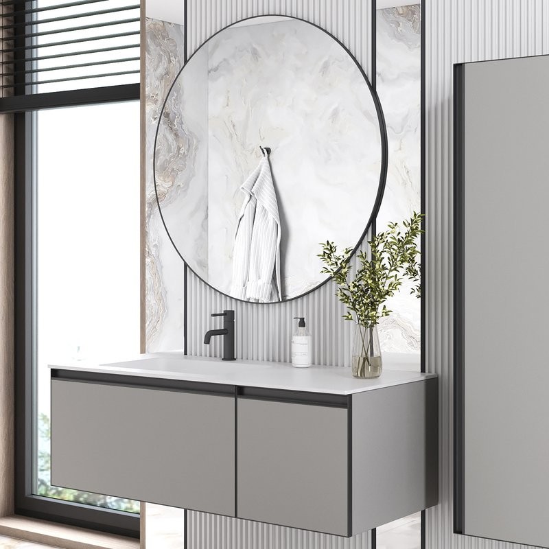 Тумба под раковину без столешницы Armadi Art Quatro 2 120 luna, профиль anthracite