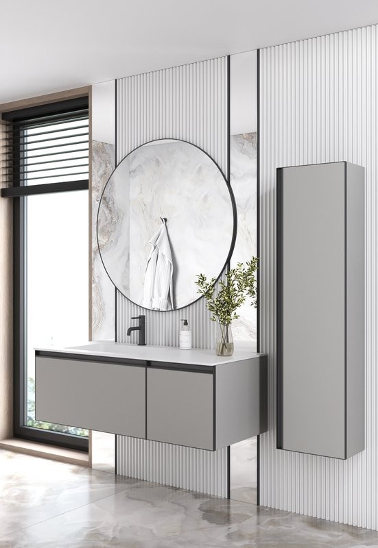 Тумба под раковину без столешницы Armadi Art Quatro 2 120 luna, профиль anthracite