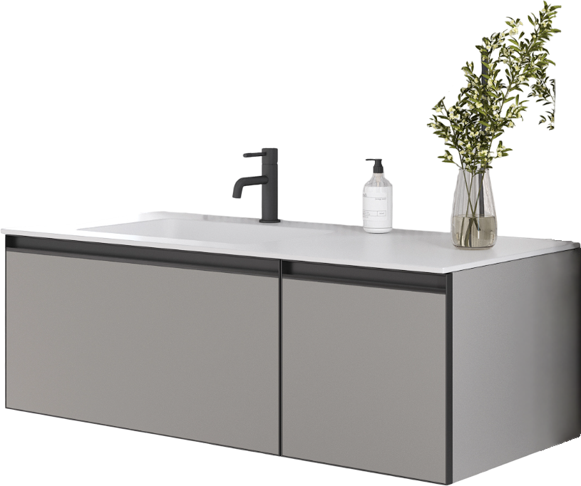 Тумба под раковину без столешницы Armadi Art Quatro 2 120 luna, профиль anthracite