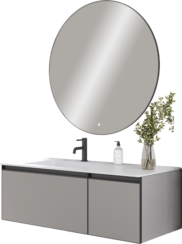 Тумба под раковину без столешницы Armadi Art Quatro 2 120 luna, профиль anthracite