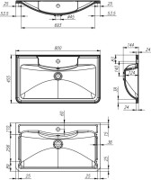 Мебельная раковина BelBagno BB800/455-LV-MR-ALR