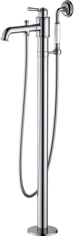 Напольный смеситель для ванны с душем AQUATEK Классик AQ1545CR С ВНУТРЕННЕЙ ЧАСТЬЮ, хром