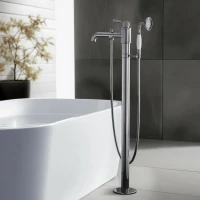 Напольный смеситель для ванны с душем AQUATEK Классик AQ1545CR С ВНУТРЕННЕЙ ЧАСТЬЮ, хром