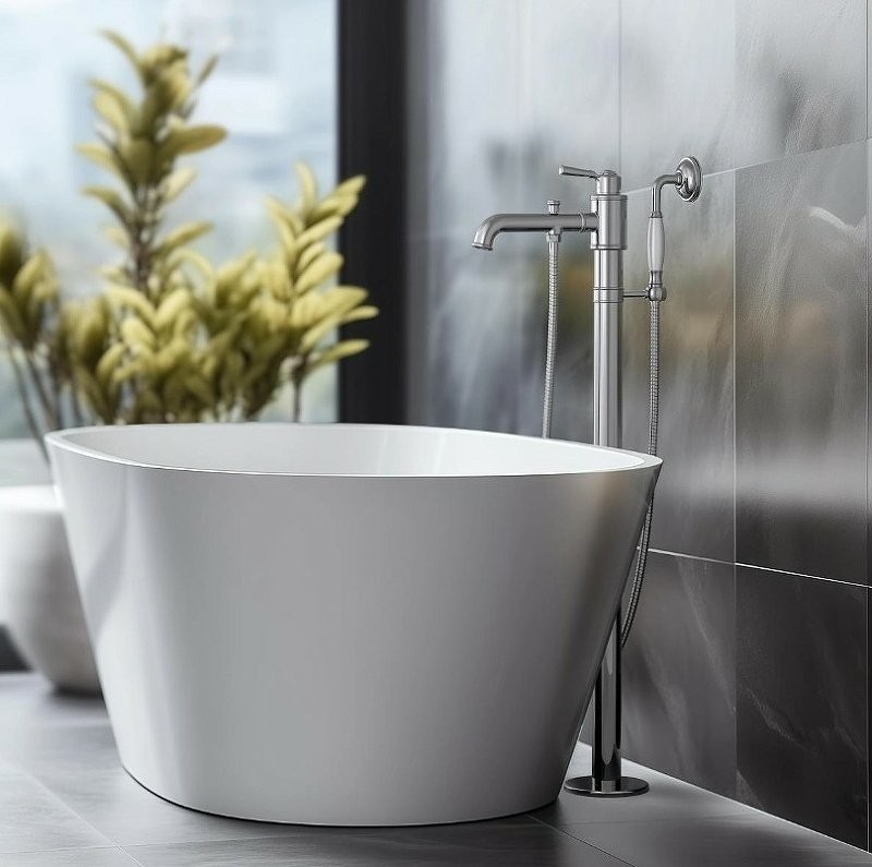 Напольный смеситель для ванны с душем AQUATEK Классик AQ1545CR С ВНУТРЕННЕЙ ЧАСТЬЮ, хром