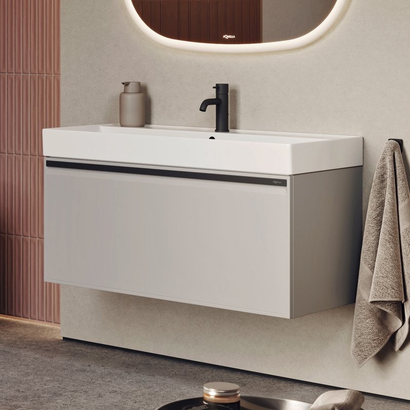 Тумба с раковиной Aqwella Pure 80 серый туман