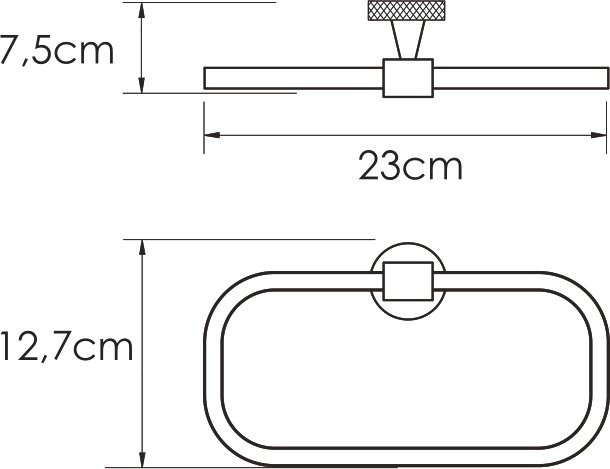 Держатель для полотенец Wasserkraft Tauber 64460 никель, кольцо