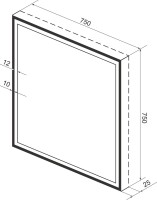 Зеркало Wellsee 7 Rays’ Spectrum 75х75 с фронтальной подсветкой, черное матовое