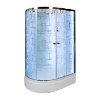 Душевая кабина DTO D EM2712RNLED профиль хром, стекло матовое с узором