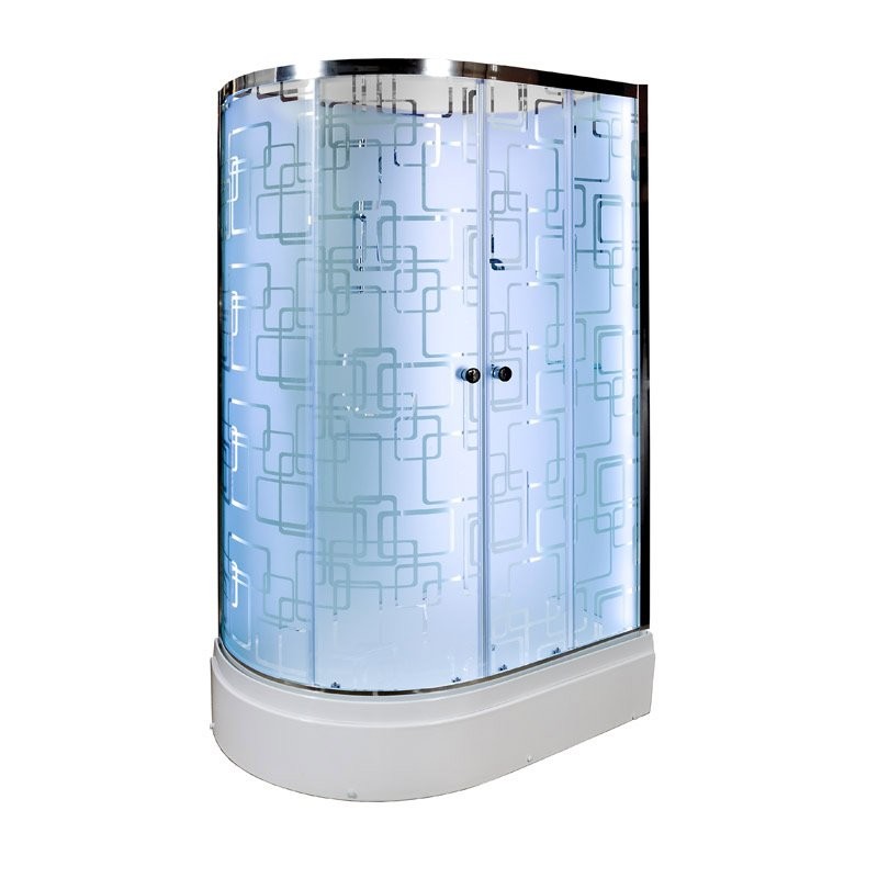 Душевая кабина DTO D EM2712RNLED профиль хром, стекло матовое с узором