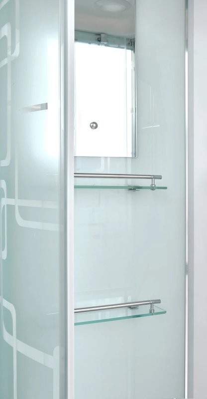 Душевая кабина DTO D EM2712RNLED профиль хром, стекло матовое с узором