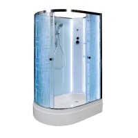 Душевая кабина DTO D EM2712RNLED профиль хром, стекло матовое с узором