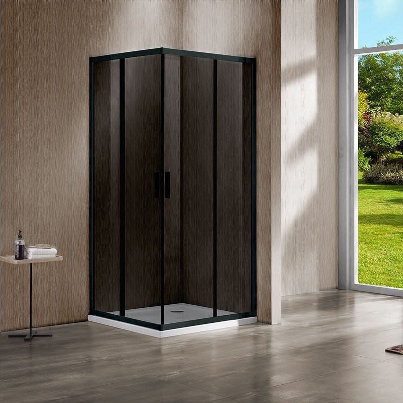 Душевой уголок Vincea Garda VSS-1G900CGB 90x90, профиль черный, стекло тонированное