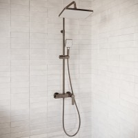 Душевая стойка STWORKI Готланд W1H303-Grey воронёная сталь