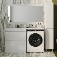 Мебель для ванной комнаты Style Line Даллас 140 Люкс Plus L напольная, 2 ящика, эмаль