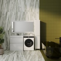 Мебель для ванной комнаты Style Line Даллас 140 Люкс Plus L напольная, 2 ящика, эмаль