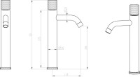 Смеситель для раковины Boheme Stick 122-G-MR-W золотой, белый мрамор