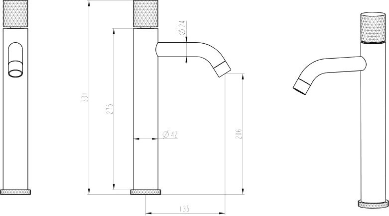 Смеситель для раковины Boheme Stick 122-G-MR-W золотой, белый мрамор