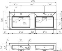 Мебельная раковина AQUATON Сакура 120 для двоих