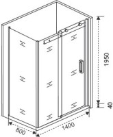 Душевой уголок Good Door Galaxy Galaxy WTW+SP-C-В 140x80, профиль черный