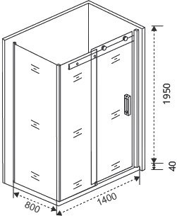 Душевой уголок Good Door Galaxy Galaxy WTW+SP-C-В 140x80, профиль черный