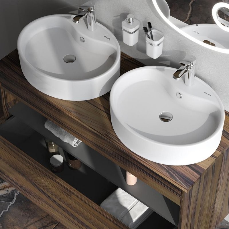 Тумба с раковиной AM.PM Func 120 дуб крафт, со столешницей, раковина M8FWCC20561WG