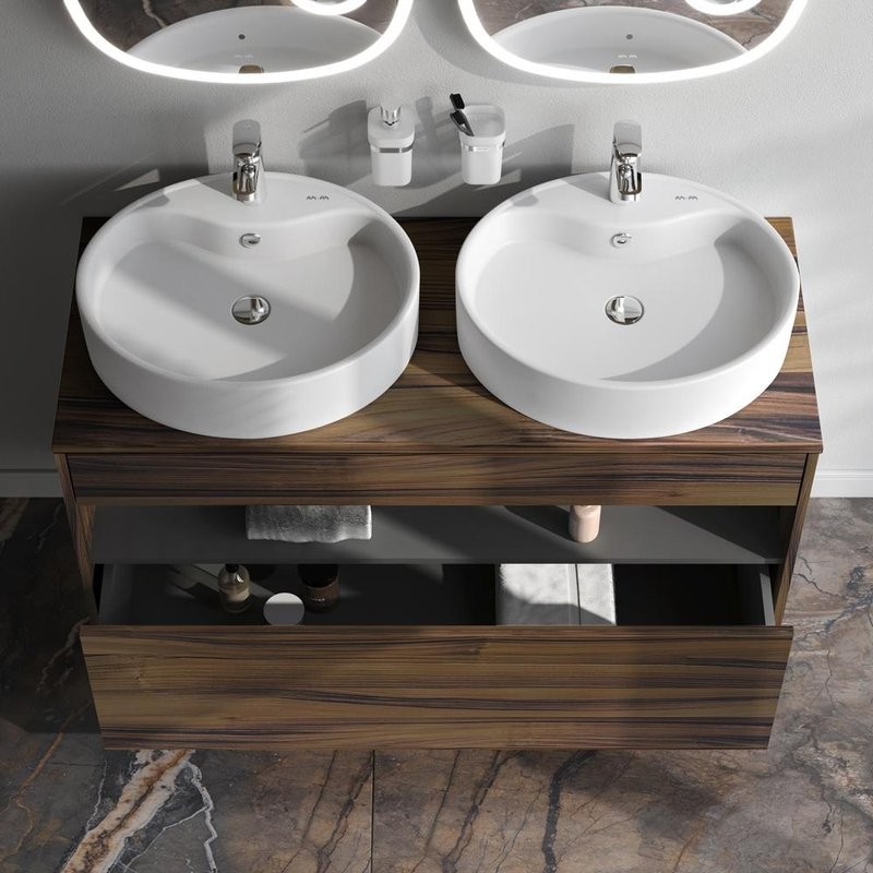 Тумба с раковиной AM.PM Func 120 дуб крафт, со столешницей, раковина M8FWCC20561WG