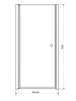 Душевая дверь в нишу Parly DE80F 80x185, профиль белый, стекло матовое