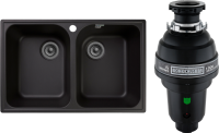 Комплект Мойка GranFest Quarz Z 15 черная + Измельчитель Bone Crusher BC 1000-AS