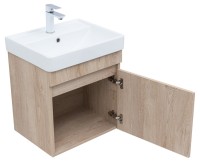 Тумба с раковиной Aquanet Оптима 50 подвесная, дуб светлый