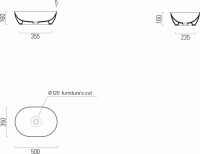 Накладная раковина GSI Pura 50x35, овальная