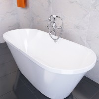 Ванна из искусственного камня Фэма Грация 175x75 см, отдельностоящая, белая, овальная, на ножках