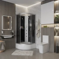 Душевая кабина Niagara Classic NG-3501-14BKG 90х90 см, без крыши, с гидромассажем