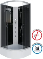 Душевая кабина Niagara Classic NG-3501-14BKG 90х90 см, без крыши, с гидромассажем