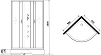 Душевая кабина Niagara Classic NG-3501-14BKG 90х90 см, без крыши, с гидромассажем