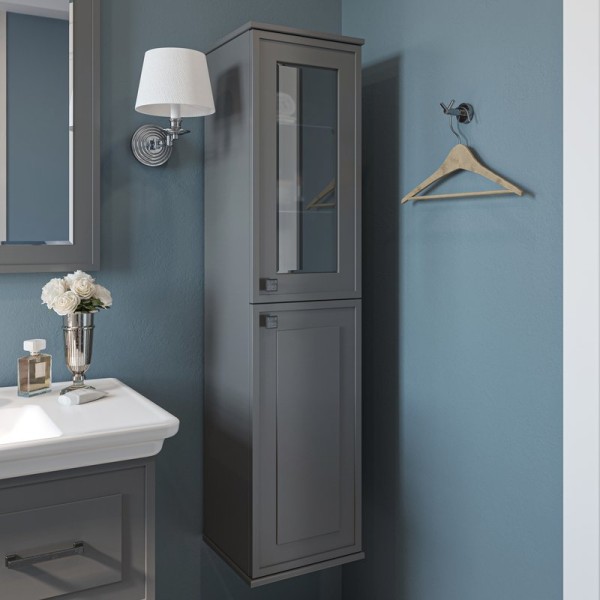 Шкаф пенал для ванной Sanflor Модена R, серый