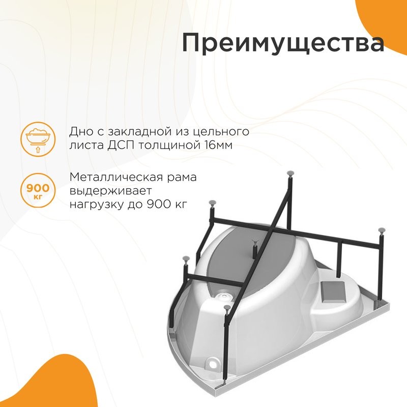 Акриловая ванна Radomir Алари Релакс 170x120 см, угловая, левая, пристенная, с гидромассажем, белая, асимметричная, с каркасом, с экраном, с сиденьем, со сливом-переливом