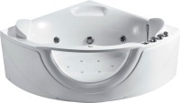 Акриловая ванна Orans OLS-BT65103 150x150 см, угловая, пристенная, с гидромассажем, белая, четверть круга, с каркасом, с экраном, со смесителем, со сливом-переливом, с подсветкой, с подголовником