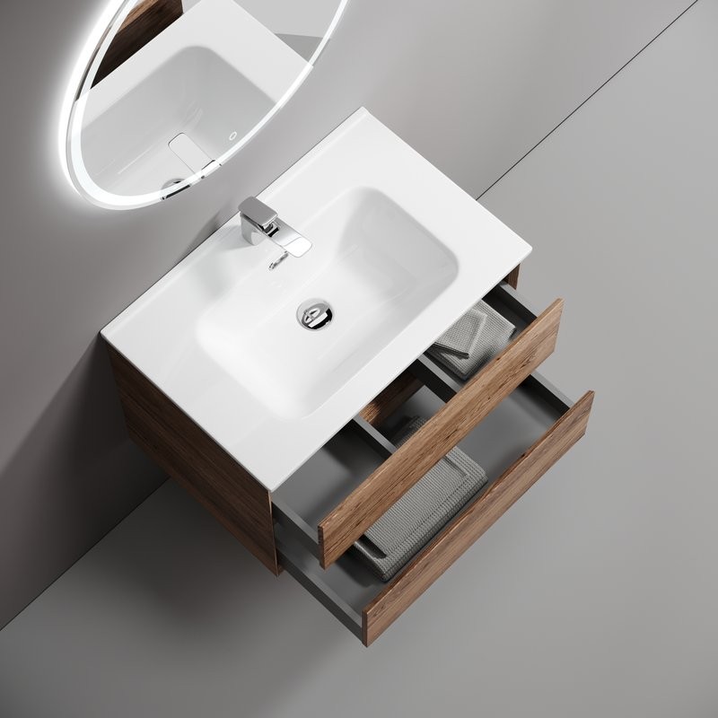 Мебель для ванной комнаты Sancos Marmi 2.0 70 дуб чарльстон, раковина CN7007