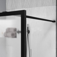 Душевая перегородка Vincea Walk-in HP Art VSW-1HP800FLB 80 см, профиль матовый черный, стекло рифленое